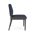 Amherst Steel Reception Waiting Armless Guest Chair / Charcoal Steel / Blue