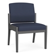Amherst Steel Reception Waiting Armless Guest Chair / Charcoal Steel / Blue