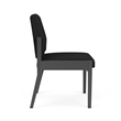 Amherst Steel Reception Waiting Armless Guest Chair / Charcoal Steel / Black