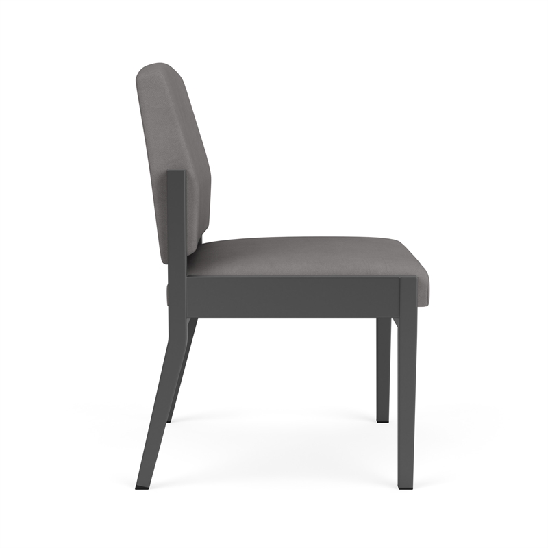 Amherst Steel Reception Armless Guest Chair / Charcoal Steel / Light Gray