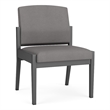 Amherst Steel Reception Armless Guest Chair / Charcoal Steel / Light Gray