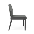 Amherst Steel Reception Armless Guest Chair / Charcoal Steel / Light Gray