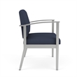 Amherst Steel Reception Waiting Room Bariatric Chair / Silver Steel / Blue
