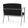 Amherst Steel Reception Waiting Bariatric Chair / Silver Steel / Black