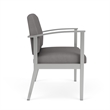 Amherst Steel Reception Waiting Bariatric Chair / Silver Steel / Light Gray