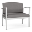 Amherst Steel Reception Waiting Bariatric Chair / Silver Steel / Light Gray