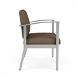 Amherst Steel Reception Waiting Bariatric Chair / Silver Steel / Brown