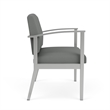 Amherst Steel Reception Waiting Bariatric Chair / Silver Steel / Light Gray