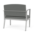 Amherst Steel Reception Waiting Bariatric Chair / Silver Steel / Light Gray