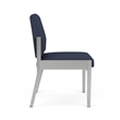 Amherst Steel Reception Waiting Armless Guest Chair / Silver Steel / Blue