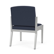 Amherst Steel Reception Waiting Armless Guest Chair / Silver Steel / Blue