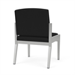 Amherst Steel Reception Waiting Armless Guest Chair / Silver Steel / Black