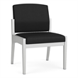 Amherst Steel Reception Waiting Armless Guest Chair / Silver Steel / Black