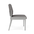 Amherst Steel Reception Waiting Armless Guest Chair / Silver Steel / Light Gray