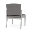 Amherst Steel Reception Waiting Armless Guest Chair / Silver Steel / Light Gray