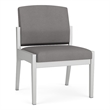 Amherst Steel Reception Waiting Armless Guest Chair / Silver Steel / Light Gray
