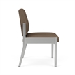 Amherst Steel Reception Waiting Armless Guest Chair / Silver Steel / Brown