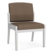Amherst Steel Reception Waiting Armless Guest Chair / Silver Steel / Brown