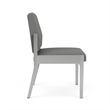 Amherst Steel Reception Waiting Armless Guest Chair / Silver Steel / Light Gray