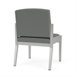 Amherst Steel Reception Waiting Armless Guest Chair / Silver Steel / Light Gray