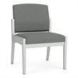Amherst Steel Reception Waiting Armless Guest Chair / Silver Steel / Light Gray