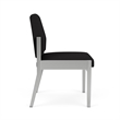 Amherst Steel Reception Waiting Armless Guest Chair / Silver Steel / Black