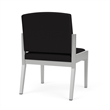 Amherst Steel Reception Waiting Armless Guest Chair / Silver Steel / Black