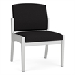 Amherst Steel Reception Waiting Armless Guest Chair / Silver Steel / Black