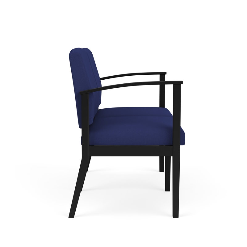 Amherst Steel Reception Waiting Room 2-Seat Chair / Black Steel / Blue
