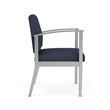 Amherst Steel Reception Waiting Room Guest Chair / Silver Steel / Blue