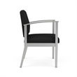 Amherst Steel Reception Waiting Room Guest Chair / Silver Steel / Black