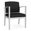 Amherst Steel Reception Waiting Room Guest Chair / Silver Steel / Black