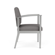 Amherst Steel Reception Waiting Guest Chair / Silver Steel / Light Gray