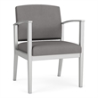 Amherst Steel Reception Waiting Guest Chair / Silver Steel / Light Gray