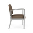 Amherst Steel Reception Waiting Room Guest Chair / Silver Steel / Brown