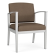 Amherst Steel Reception Waiting Room Guest Chair / Silver Steel / Brown