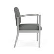 Amherst Steel Reception Waiting Guest Chair / Silver Steel / Light Gray