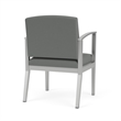 Amherst Steel Reception Waiting Guest Chair / Silver Steel / Light Gray
