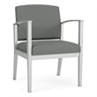 Amherst Steel Reception Waiting Guest Chair / Silver Steel / Light Gray