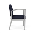 Amherst Steel Reception Waiting Guest Chair / Silver Steel / Navy Blue