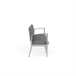 Amherst Steel Reception Waiting 4-Seat Chair / Silver Steel / Light Gray