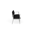 Amherst Steel Reception Waiting Room 4-Seat Chair / Silver Steel / Black