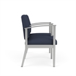 Amherst Steel Reception Waiting 2 Seat Tandem Seating / Silver Steel / Blue