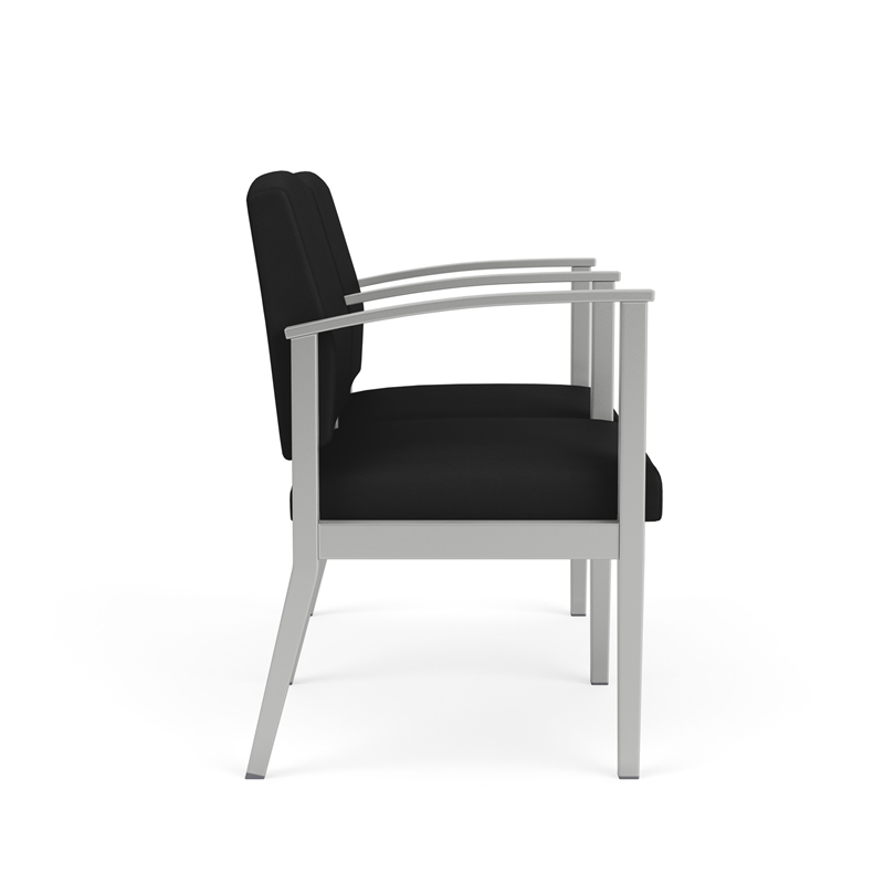Amherst Steel Reception Waiting 2 Seat Tandem Seating / Silver Steel / Black