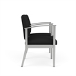 Amherst Steel Reception Waiting 2 Seat Tandem Seating / Silver Steel / Black