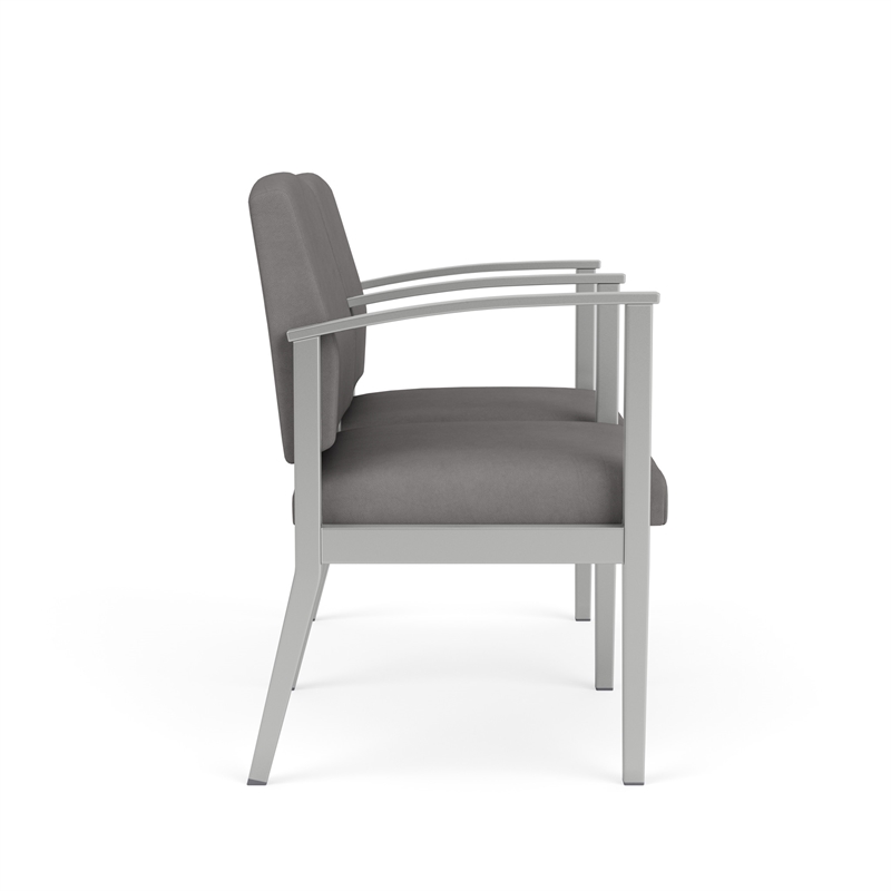 Amherst Steel Reception 2 Seat Tandem Seating / Silver Steel / Light Gray