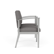 Amherst Steel Reception 2 Seat Tandem Seating / Silver Steel / Light Gray