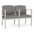 Amherst Steel Reception 2 Seat Tandem Seating / Silver Steel / Light Gray