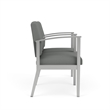 Amherst Steel Reception 2 Seat Tandem Seating / Silver Steel / Light Gray