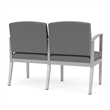 Amherst Steel Reception 2 Seat Tandem Seating / Silver Steel / Light Gray